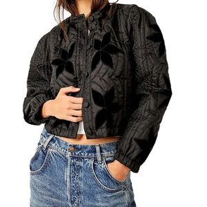 Free People Quinn Jacket Black Sz Small